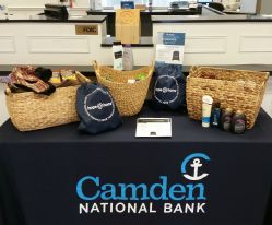 table of donated supplies to homeless shelters